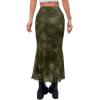 imageAvanova Women Ditsy Floral Bohemia Mesh Mermaid Skirt High Waist Summer Midi SkirtsGreen