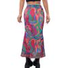 imageAvanova Women Ditsy Floral Bohemia Mesh Mermaid Skirt High Waist Summer Midi SkirtsMulti Paisley
