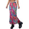 imageAvanova Women Ditsy Floral Bohemia Mesh Mermaid Skirt High Waist Summer Midi SkirtsMulti Paisley