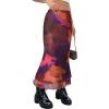 imageAvanova Women Ditsy Floral Bohemia Mesh Mermaid Skirt High Waist Summer Midi SkirtsMulticolor