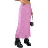 imageAvanova Women Ditsy Floral Bohemia Mesh Mermaid Skirt High Waist Summer Midi SkirtsPink Floral