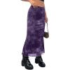 imageAvanova Women Ditsy Floral Bohemia Mesh Mermaid Skirt High Waist Summer Midi SkirtsPurple B