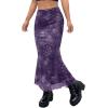 imageAvanova Women Ditsy Floral Bohemia Mesh Mermaid Skirt High Waist Summer Midi SkirtsPurple B