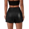 imageAvanova Women Faux Leather Slit Split Mini Skort High Rise Bodycon Short SkirtBlack E
