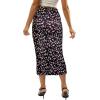 imageAvanova Women Floral Print Pencil Midi Skirt High Waisted Tight Bodycon SkirtsBlack Flower