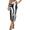 imageAvanova Women Floral Print Pencil Midi Skirt High Waisted Tight Bodycon SkirtsBlack Lx02