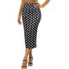 imageAvanova Women Floral Print Pencil Midi Skirt High Waisted Tight Bodycon SkirtsBlack a