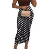imageAvanova Women Floral Print Pencil Midi Skirt High Waisted Tight Bodycon SkirtsBlack a