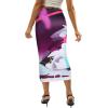 imageAvanova Women Floral Print Pencil Midi Skirt High Waisted Tight Bodycon SkirtsDark Purple
