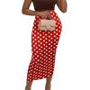 imageAvanova Women Floral Print Pencil Midi Skirt High Waisted Tight Bodycon SkirtsDot Red