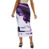 imageAvanova Women Floral Print Pencil Midi Skirt High Waisted Tight Bodycon SkirtsPurple