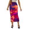 imageAvanova Women Floral Print Pencil Midi Skirt High Waisted Tight Bodycon SkirtsTie Dye Multicolor