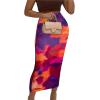 imageAvanova Women Floral Print Pencil Midi Skirt High Waisted Tight Bodycon SkirtsTie Dye Multicolor