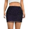 imageAvanova Women Mesh Bodycon Mini Skirt High Waist Ruched Summer Short SkirtBlack Lx01