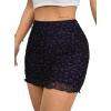 imageAvanova Women Mesh Bodycon Mini Skirt High Waist Ruched Summer Short SkirtBlack Lx01