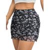 imageAvanova Women Mesh Bodycon Mini Skirt High Waist Ruched Summer Short SkirtBlack Lx02