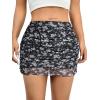 imageAvanova Women Mesh Bodycon Mini Skirt High Waist Ruched Summer Short SkirtBlack Lx02
