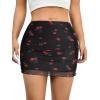 imageAvanova Women Mesh Bodycon Mini Skirt High Waist Ruched Summer Short SkirtBlack Lx03