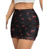 imageAvanova Women Mesh Bodycon Mini Skirt High Waist Ruched Summer Short SkirtBlack Lx03