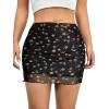 imageAvanova Women Mesh Bodycon Mini Skirt High Waist Ruched Summer Short SkirtBlack Lx05