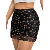 imageAvanova Women Mesh Bodycon Mini Skirt High Waist Ruched Summer Short SkirtBlack Lx05