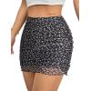 imageAvanova Women Mesh Bodycon Mini Skirt High Waist Ruched Summer Short SkirtBlack Lx06