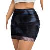 imageAvanova Women Mesh Bodycon Mini Skirt High Waist Ruched Summer Short SkirtBlack Lx07