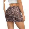 imageAvanova Women Mesh Bodycon Mini Skirt High Waist Ruched Summer Short SkirtBrown Leopard