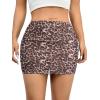 imageAvanova Women Mesh Bodycon Mini Skirt High Waist Ruched Summer Short SkirtBrown Leopard