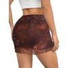 imageAvanova Women Mesh Bodycon Mini Skirt High Waist Ruched Summer Short SkirtBrown Lx01