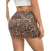 imageAvanova Women Mesh Bodycon Mini Skirt High Waist Ruched Summer Short SkirtDark Brown Leopard