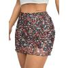 imageAvanova Women Mesh Bodycon Mini Skirt High Waist Ruched Summer Short SkirtDisty Multicolor
