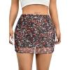 imageAvanova Women Mesh Bodycon Mini Skirt High Waist Ruched Summer Short SkirtDisty Multicolor