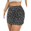 imageAvanova Women Mesh Bodycon Mini Skirt High Waist Ruched Summer Short SkirtFloral Black