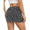 imageAvanova Women Mesh Bodycon Mini Skirt High Waist Ruched Summer Short SkirtFloral Black