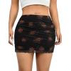 imageAvanova Women Mesh Bodycon Mini Skirt High Waist Ruched Summer Short SkirtFloral Black F