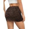 imageAvanova Women Mesh Bodycon Mini Skirt High Waist Ruched Summer Short SkirtFloral Brown