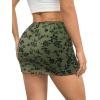 imageAvanova Women Mesh Bodycon Mini Skirt High Waist Ruched Summer Short SkirtFloral Green