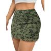 imageAvanova Women Mesh Bodycon Mini Skirt High Waist Ruched Summer Short SkirtFloral Green