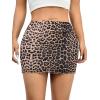 imageAvanova Women Mesh Bodycon Mini Skirt High Waist Ruched Summer Short SkirtKhaki Leopard
