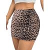imageAvanova Women Mesh Bodycon Mini Skirt High Waist Ruched Summer Short SkirtKhaki Leopard