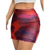 imageAvanova Women Mesh Bodycon Mini Skirt High Waist Ruched Summer Short SkirtMulticolor