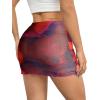 imageAvanova Women Mesh Bodycon Mini Skirt High Waist Ruched Summer Short SkirtMulticolor