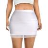 imageAvanova Women Mesh Bodycon Mini Skirt High Waist Ruched Summer Short SkirtWhite