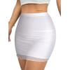 imageAvanova Women Mesh Bodycon Mini Skirt High Waist Ruched Summer Short SkirtWhite