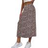 imageAvanova Womens Boho Leopard Print Thigh High Waist A Line Split Midi SkirtA Coffee