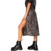 imageAvanova Womens Boho Leopard Print Thigh High Waist A Line Split Midi SkirtA Grey