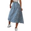 imageAvanova Womens Boho Leopard Print Thigh High Waist A Line Split Midi SkirtA Light Blue