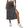 imageAvanova Womens Boho Leopard Print Thigh High Waist A Line Split Midi SkirtB Black