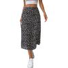 imageAvanova Womens Boho Leopard Print Thigh High Waist A Line Split Midi SkirtB Black